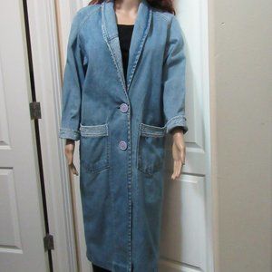 Ladies Longer Jean Coat Light blue color Galliano